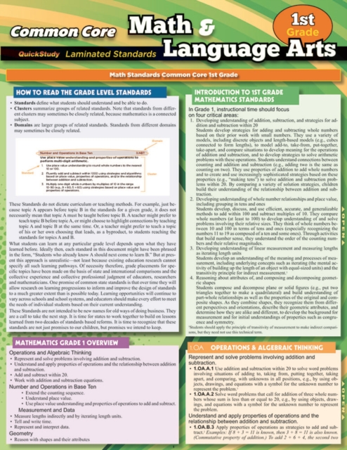 Ccss: Math & Language Arts - 1Stgrade, PDF eBook