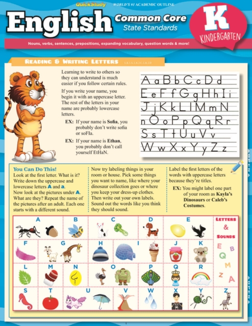 English Common Core Kindergarten, PDF eBook