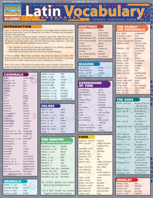 Latin Vocabulary, EPUB eBook