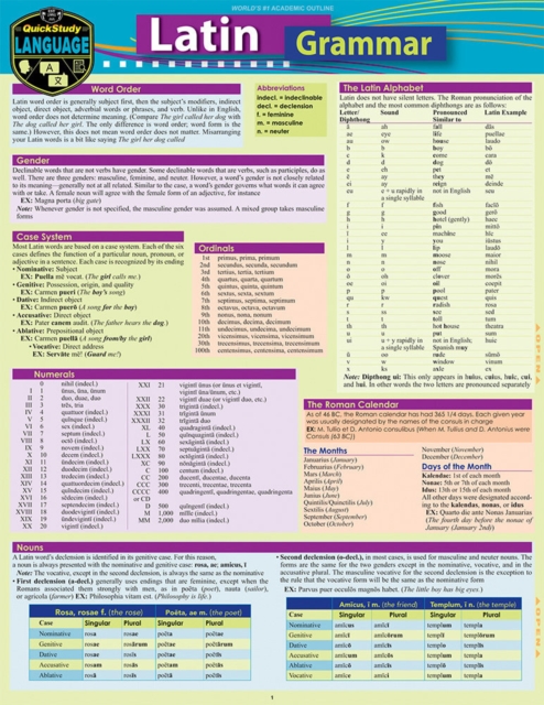 Latin Grammar : a QuickStudy Language Reference Guide, EPUB eBook