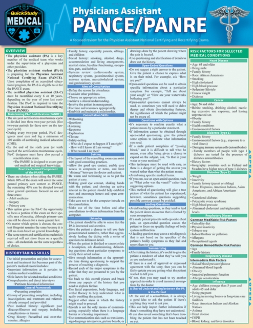 Physician Assistant PANCE & PANRE : a QuickStudy Laminated Reference Guide, EPUB eBook