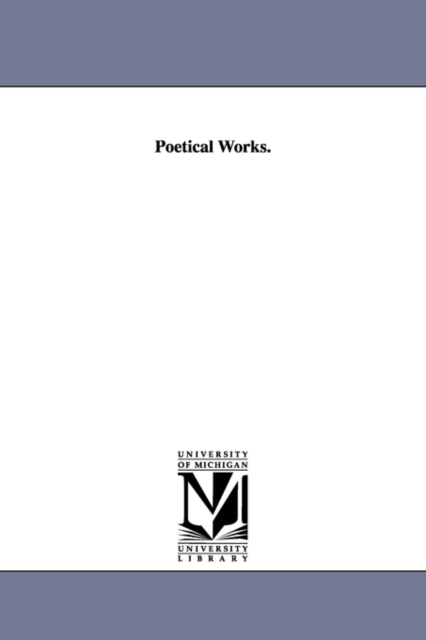 Poetical Works., Paperback / softback Book