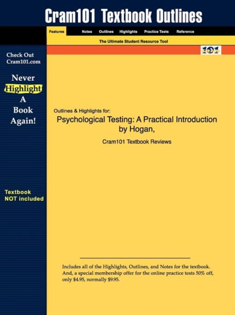 Studyguide for Psychological Testing : A Practical Introduction by Hogan, ISBN 9780471389811, Paperback / softback Book