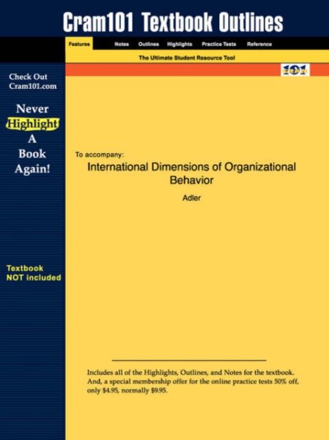 Studyguide for International Dimensions of Organizational Behavior by Adler, ISBN 9780324057867, Paperback / softback Book