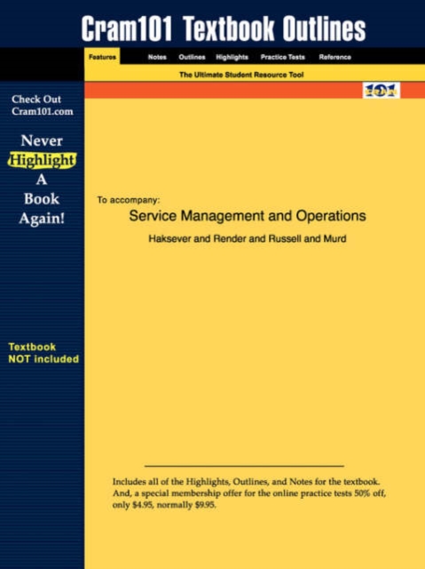 Studyguide for Service Management and Operations by Al., Haksever Et, ISBN 9780130813381, Paperback / softback Book