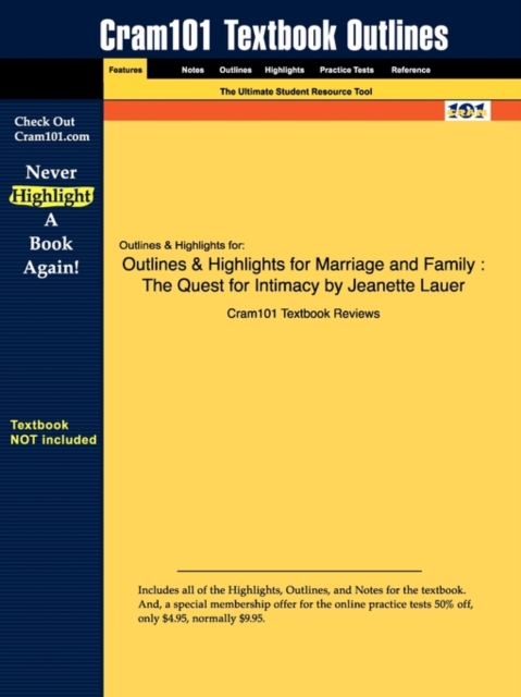 Studyguide for Marriage and Family : The Quest for Intimacy by Lauer, Jeanette, ISBN 9780073404288, Paperback / softback Book