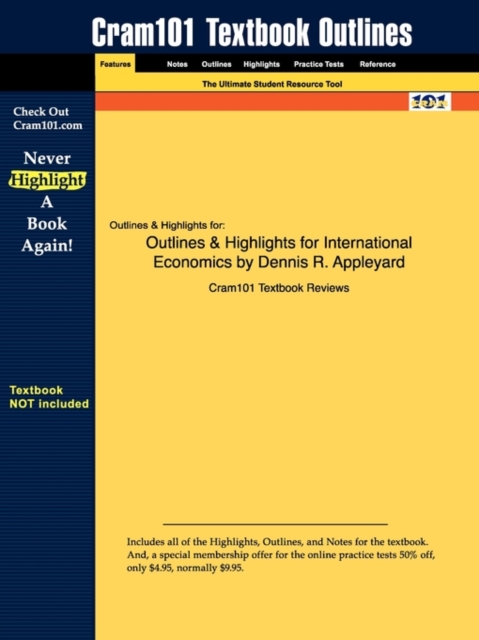 Studyguide for International Economics by Appleyard, Dennis R., ISBN 9780073375670, Paperback / softback Book