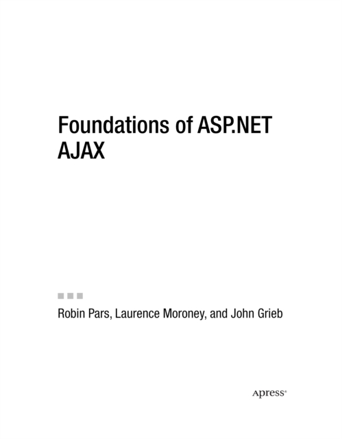 Foundations of ASP.NET AJAX, PDF eBook