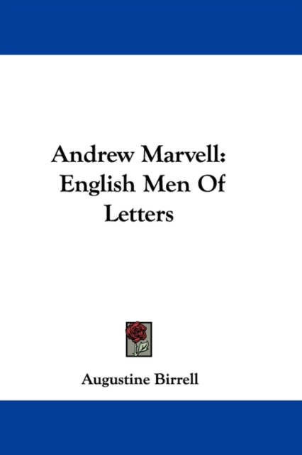 Andrew Marvell : English Men of Letters, Paperback / softback Book