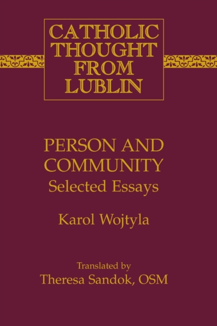 Person and Community : Selected Essays, Paperback / softback Book