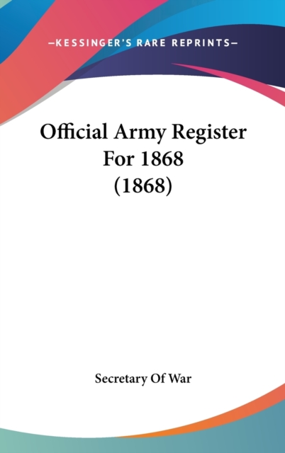 Official Army Register For 1868 (1868),  Book
