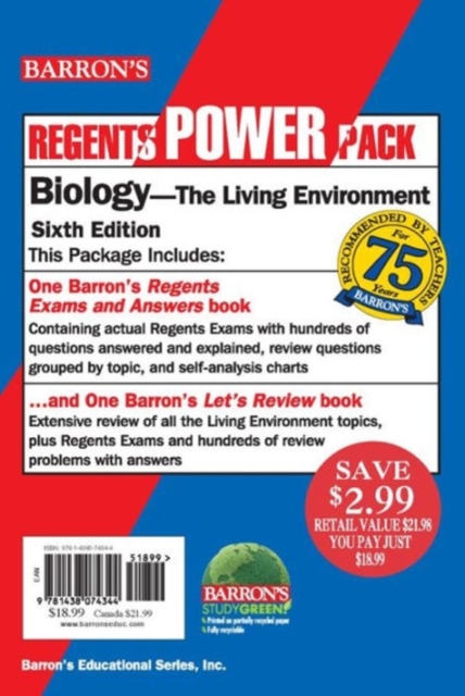 Regents Biology Power Pack : Let's Review Biology + Regents Exams and Answers: Biology, Paperback / softback Book