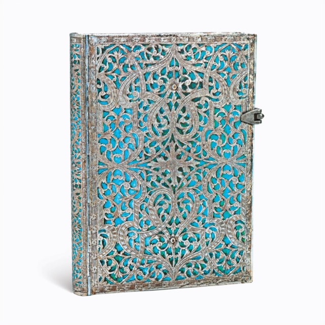 Maya Blue (Silver Filigree Collection) Midi Lined Hardcover Journal, Hardback Book