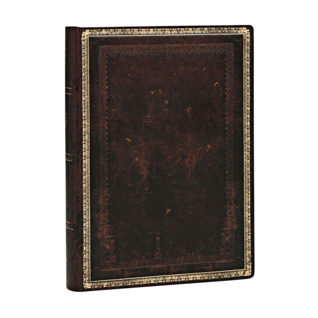 Black Moroccan Midi Lined Hardcover Journal (Elastic Band Closure), Hardback Book