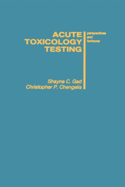 Acute Toxicology Testing : Perspectives and Horizons, PDF eBook