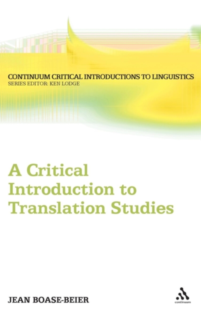 A Critical Introduction to Translation Studies, Hardback Book