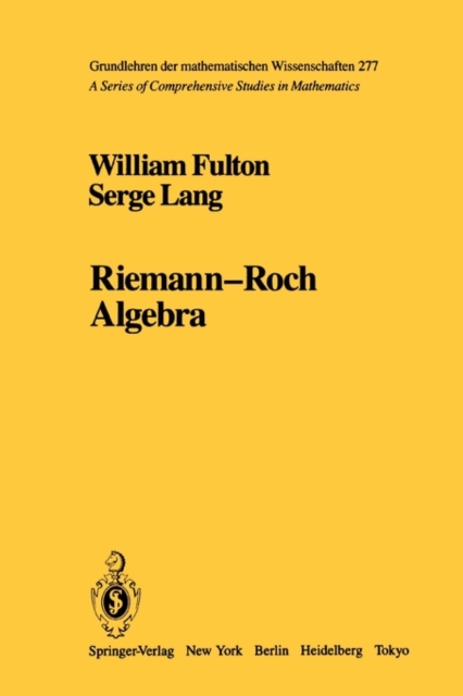 Riemann-Roch Algebra, Paperback / softback Book