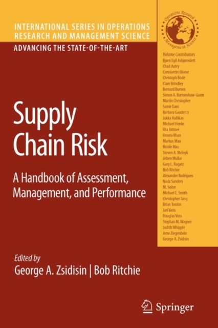 Supply Chain Risk : A Handbook of Assessment, Management, and Performance, Paperback / softback Book