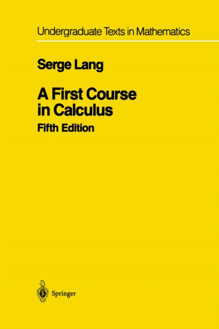 A First Course in Calculus, PDF eBook