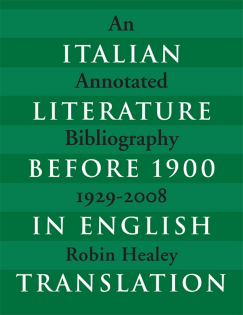 Italian Literature before 1900 in English Translation, Hardback Book