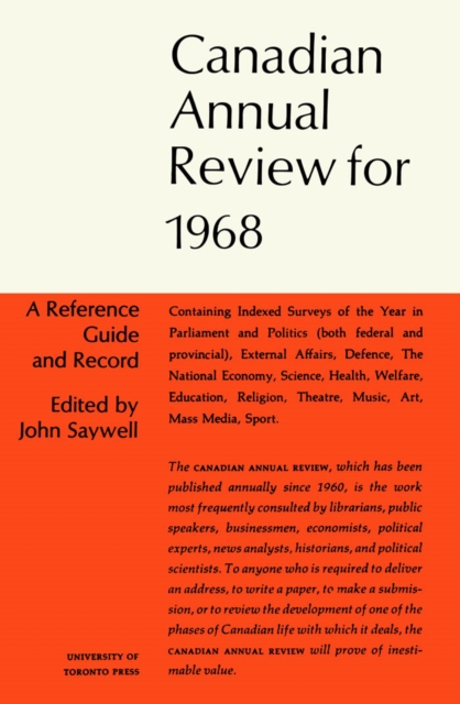 Canadian Annual Review of Politics and Public Affairs 1968, PDF eBook