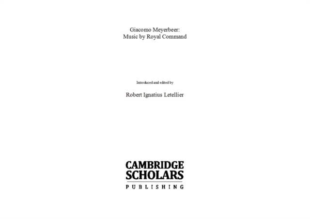 None Giacomo Meyerbeer : Music by Royal Command, PDF eBook
