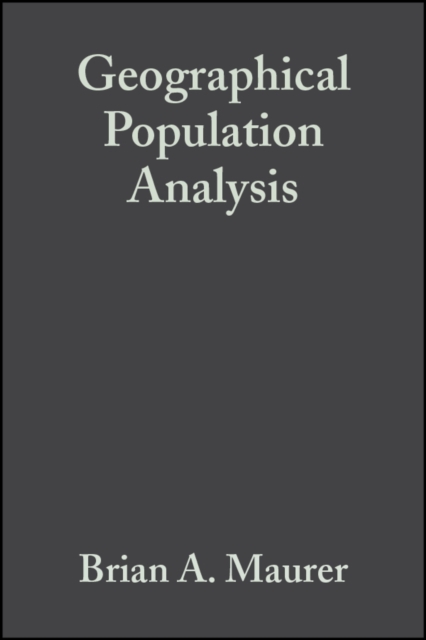 Geographical Population Analysis : Tools for the Analysis of Biodiversity, PDF eBook