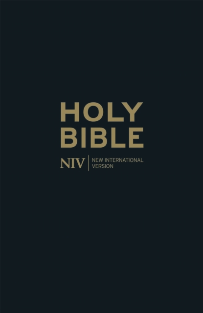 NIV Thinline Black Leather Bible, Hardback Book