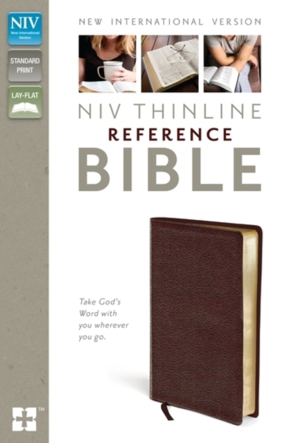 NIV Thinline Reference Bible Burgundy Leather, Hardback Book