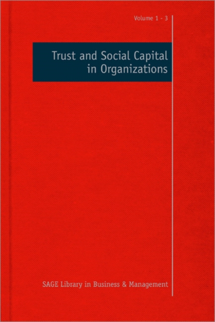 Trust and Social Capital in Organizations, Multiple-component retail product Book
