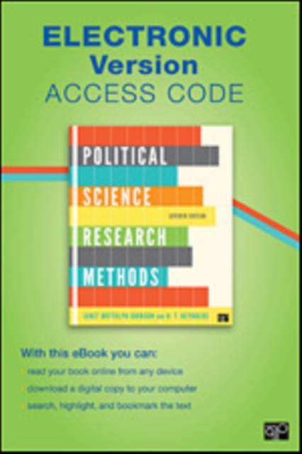 Political Science Research Methods Electronic Version, Digital product license key Book