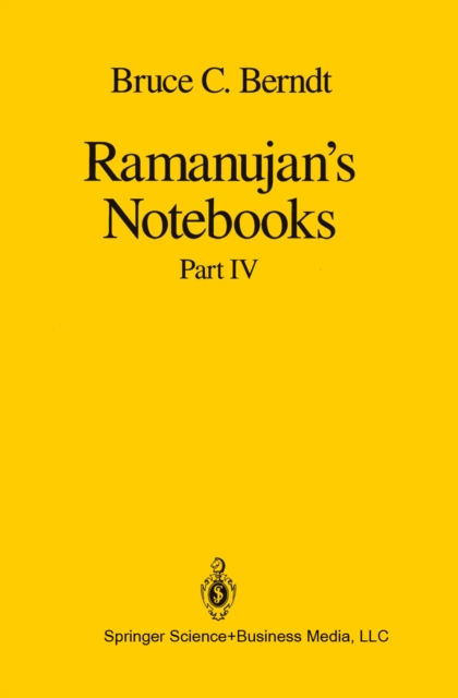 Ramanujan's Notebooks : Part IV, PDF eBook