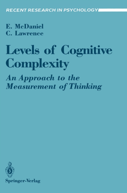 Levels of Cognitive Complexity : An Approach to the Measurement of Thinking, PDF eBook