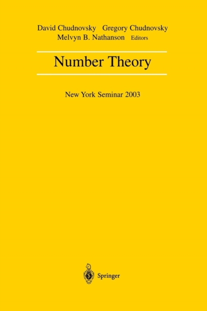 Number Theory : New York Seminar 2003, Paperback / softback Book
