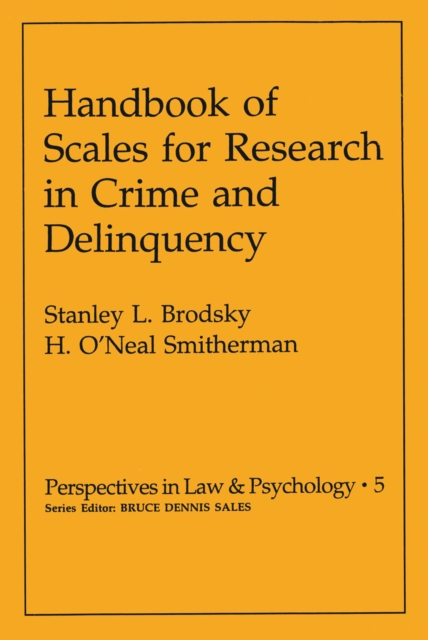 Handbook of Scales for Research in Crime and Delinquency, PDF eBook