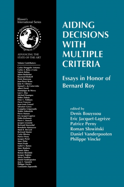 Aiding Decisions with Multiple Criteria : Essays in Honor of Bernard Roy, Paperback / softback Book