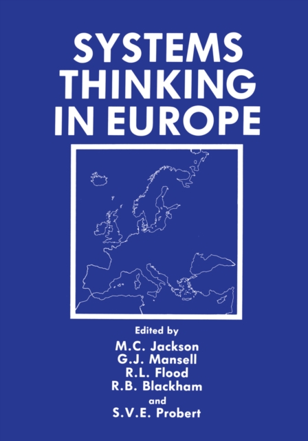 Systems Thinking in Europe, PDF eBook