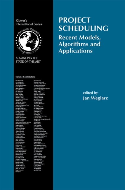 Project Scheduling : Recent Models, Algorithms and Applications, PDF eBook