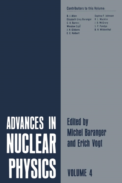 Advances in Nuclear Physics : Volume 4, Paperback / softback Book