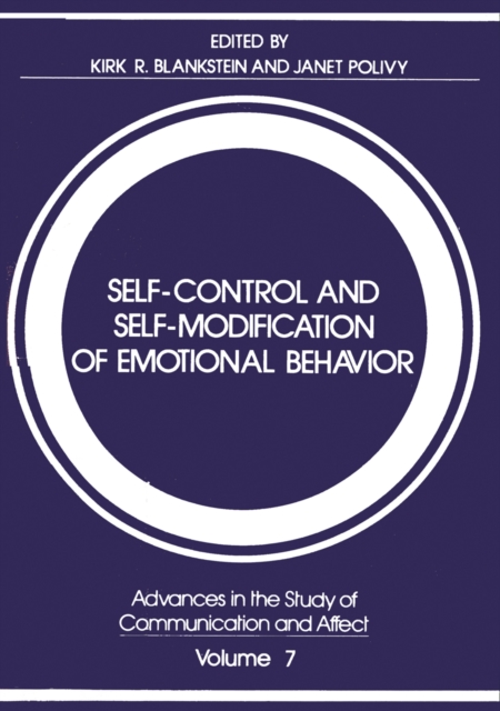 Self-Control and Self-Modification of Emotional Behavior, PDF eBook