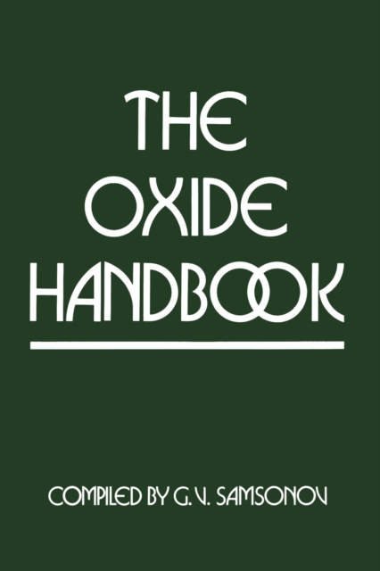 The Oxide Handbook, Paperback / softback Book