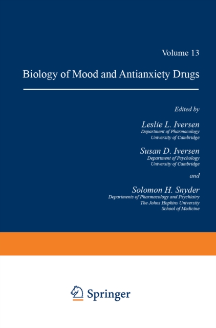 Handbook of Psychopharmacology : Volume 13 Biology of Mood and Antianxiety Drugs, PDF eBook