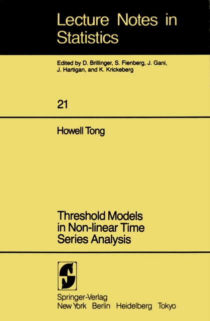 Threshold Models in Non-linear Time Series Analysis, PDF eBook