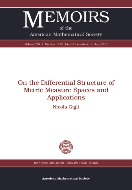 On the Differential Structure of Metric Measure Spaces and Applications, PDF eBook