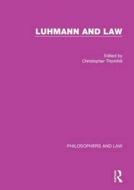 Luhmann and Law, Hardback Book