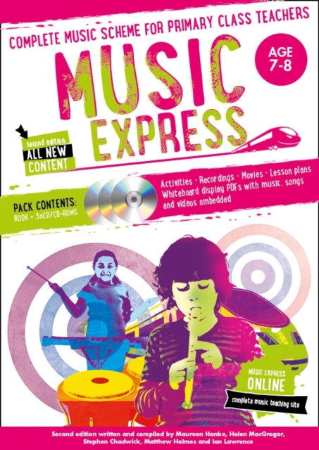 Music Express: Age 7-8 (Book + 3CDs + DVD-ROM) : Complete Music Scheme for Primary Class Teachers, Mixed media product Book