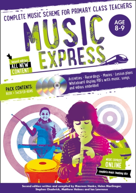 Music Express: Age 8-9 (Book + 3CDs + DVD-ROM) : Complete Music Scheme for Primary Class Teachers, Mixed media product Book