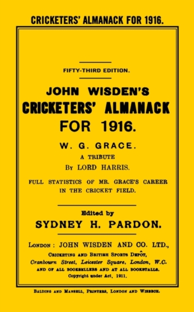 Wisden Cricketers' Almanack 1916, PDF eBook