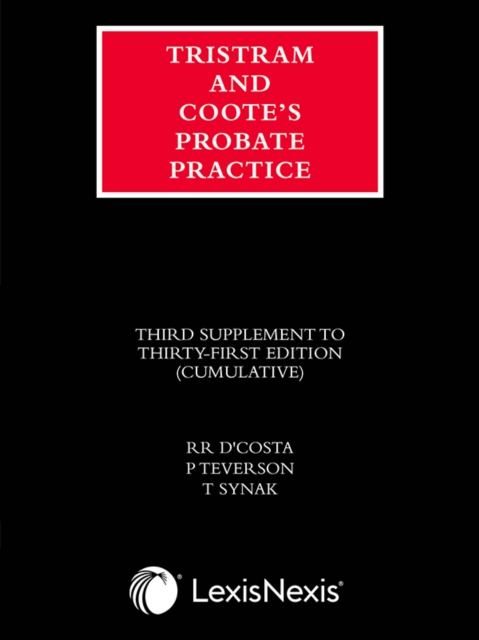 Tristram and Coote's Probate Practice 31st edition Third Supplement, Paperback / softback Book