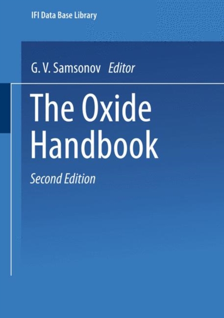 The Oxide Handbook, Paperback / softback Book